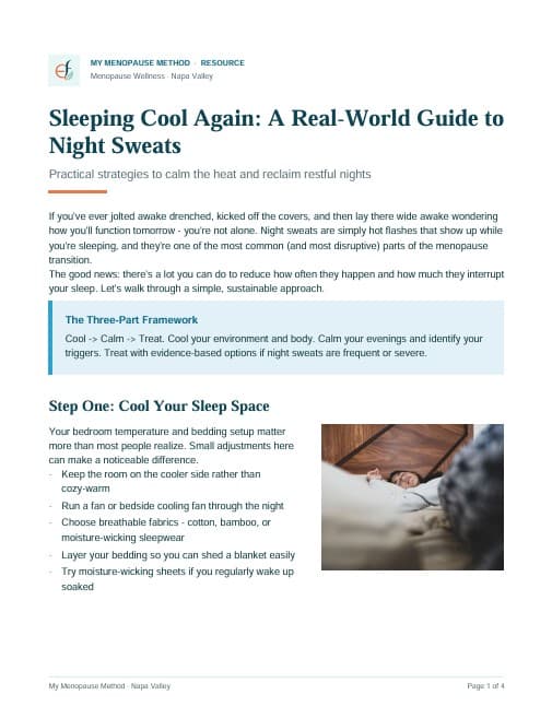 Branded Night Sweats handout, page 1